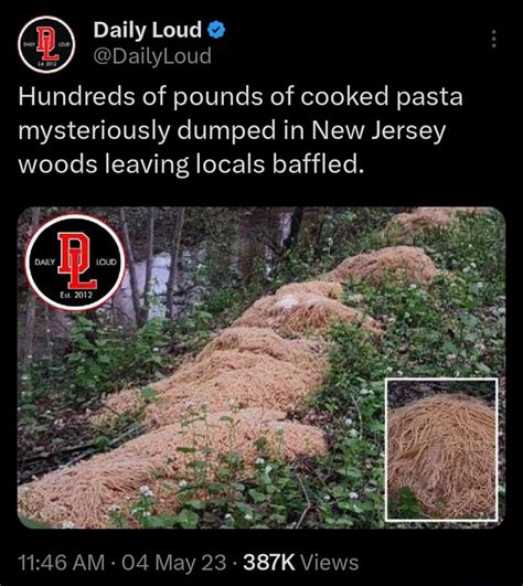 Hundreds of pounds of pasta mysteriously dumped in New Jersey town